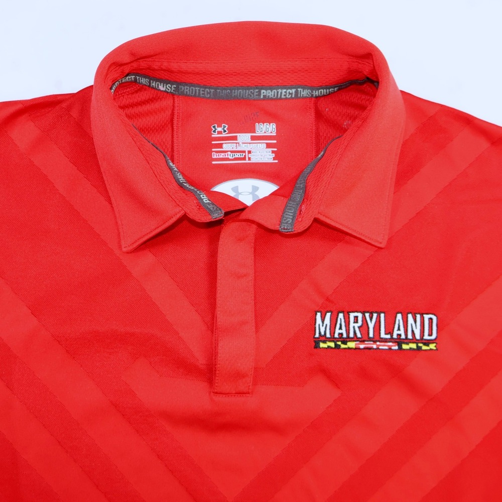Under Armour Mens Maryland Terrapins Heatgear Polo Red Large